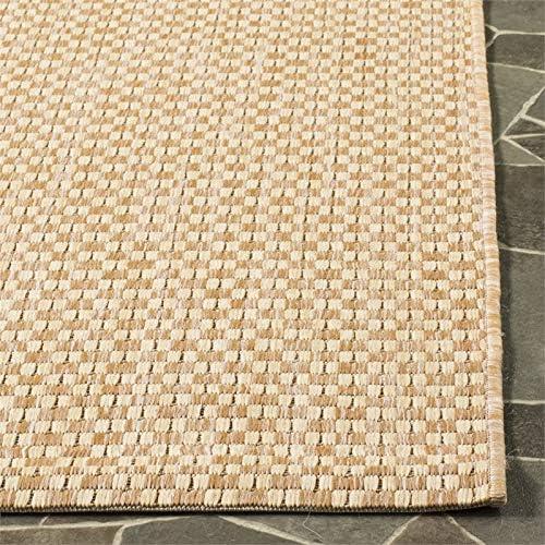 SAFAVIEH Courtyard Blair Geometric Indoor/Outdoor Runner, 2'3" x 10', Natural/Cream