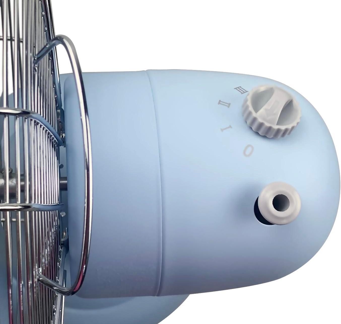 Good Housekeeping Good Housekeeping's All-Metal 12" Retro Desk Office Table Fan with Wide Oscillation, 3-Speed Settings & Carrying Handle (Multiple Finishes Available)