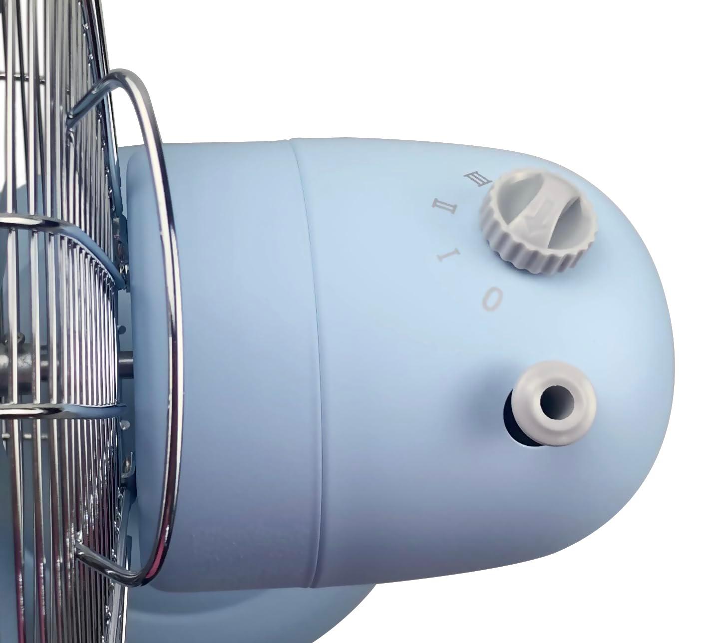 Good Housekeeping Good Housekeeping's All-Metal 12" Retro Desk Office Table Fan with Wide Oscillation, 3-Speed Settings & Carrying Handle (Multiple Finishes Available)