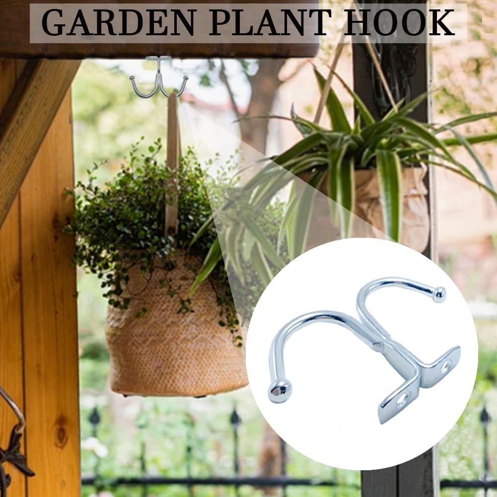 10 Pcs Double Prong Ceiling Hook, Under Cabinet Hooks, Heavy Duty Hook Under Wardrobe Organizer for Hanging Home Office Kitchen Utensils Keys Towel Bags Towel Cup, Garden Plant Hanger Hooks