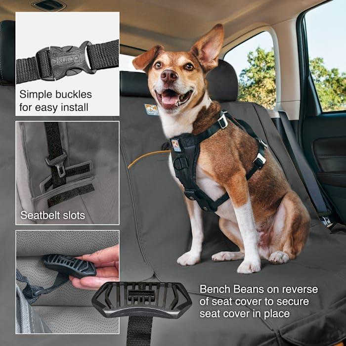 Charcoal Grey Waterproof SUV Bench Seat Cover for Pets, 63" Wide