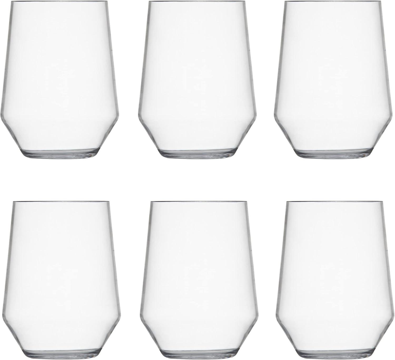 Clear Shatter-Resistant Copolyester 19oz Stemless Wine Glass Set