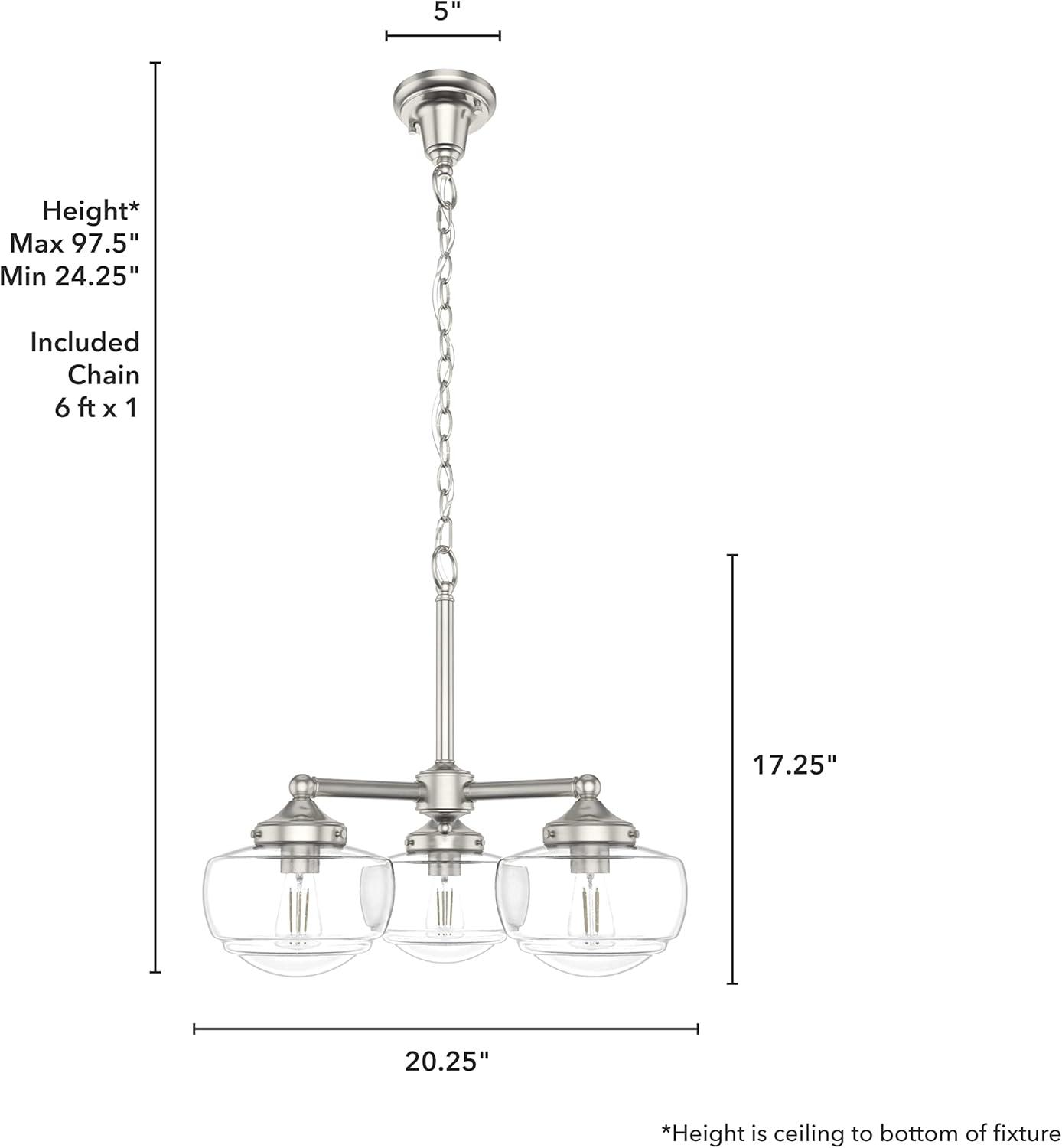 Hunter Saddle Creek 3 Light Chandelier Ceiling Light Fixture