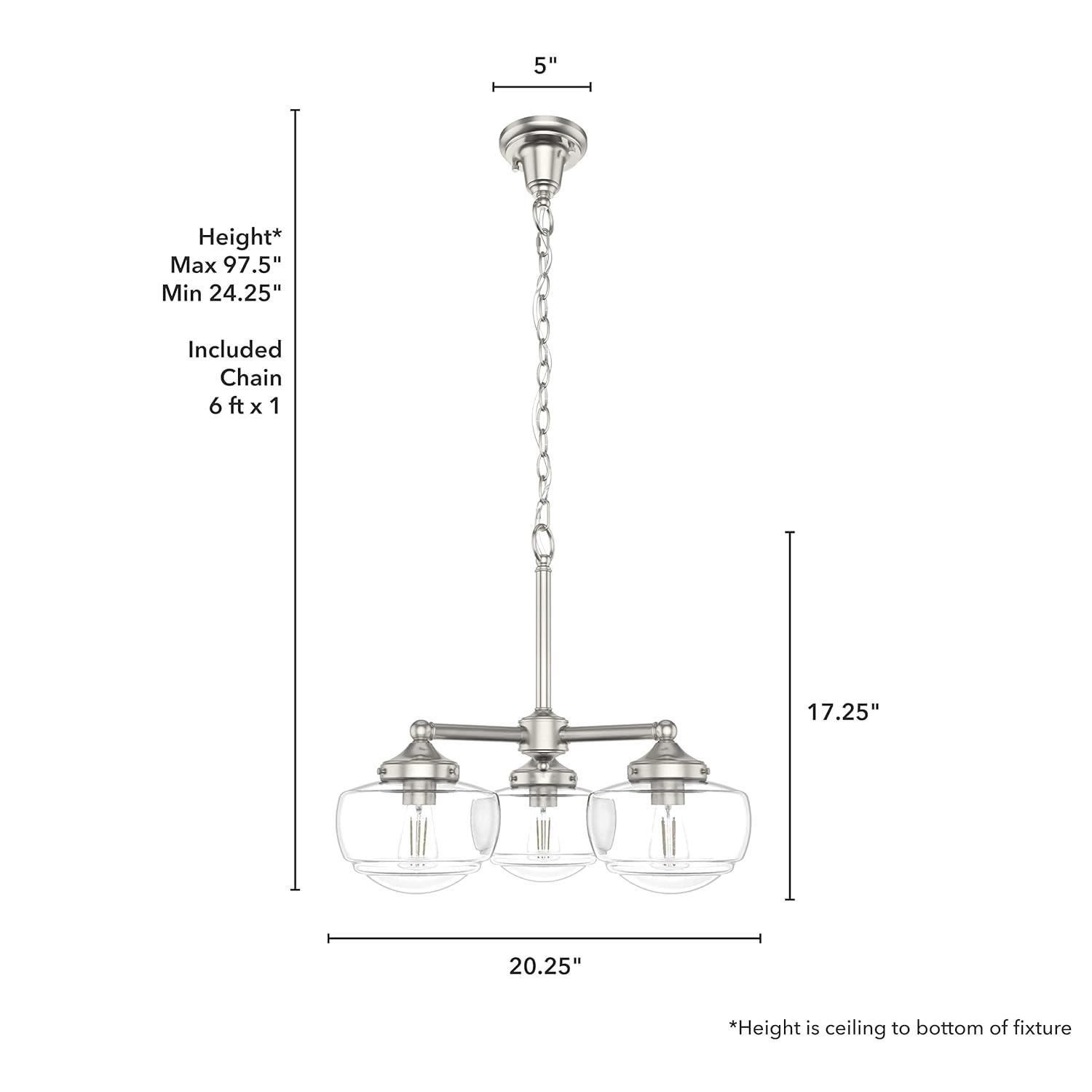 Hunter Saddle Creek 3 Light Chandelier Ceiling Light Fixture
