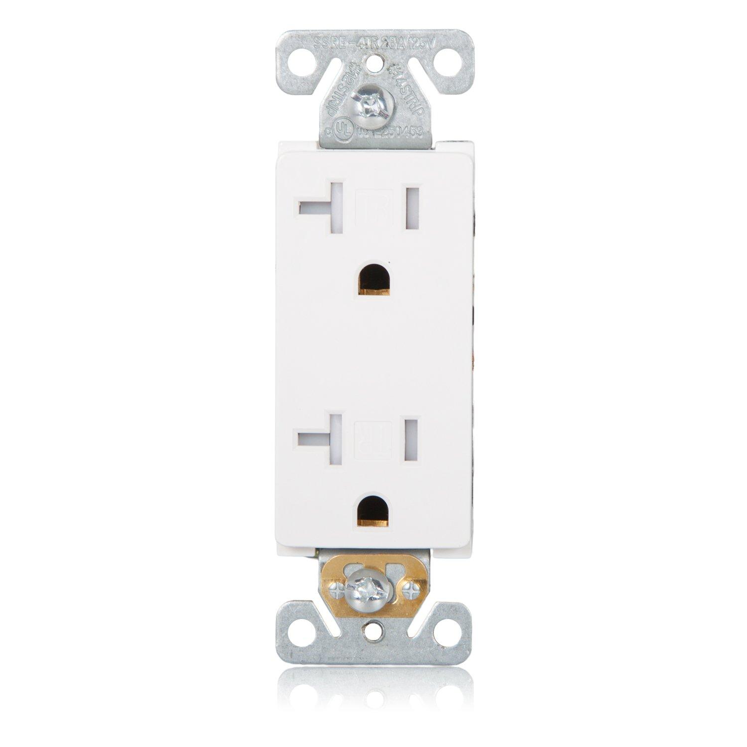 Maxxima 20A, 125V White Duplex Receptacle Electrical Outlet 10 Piece Pack