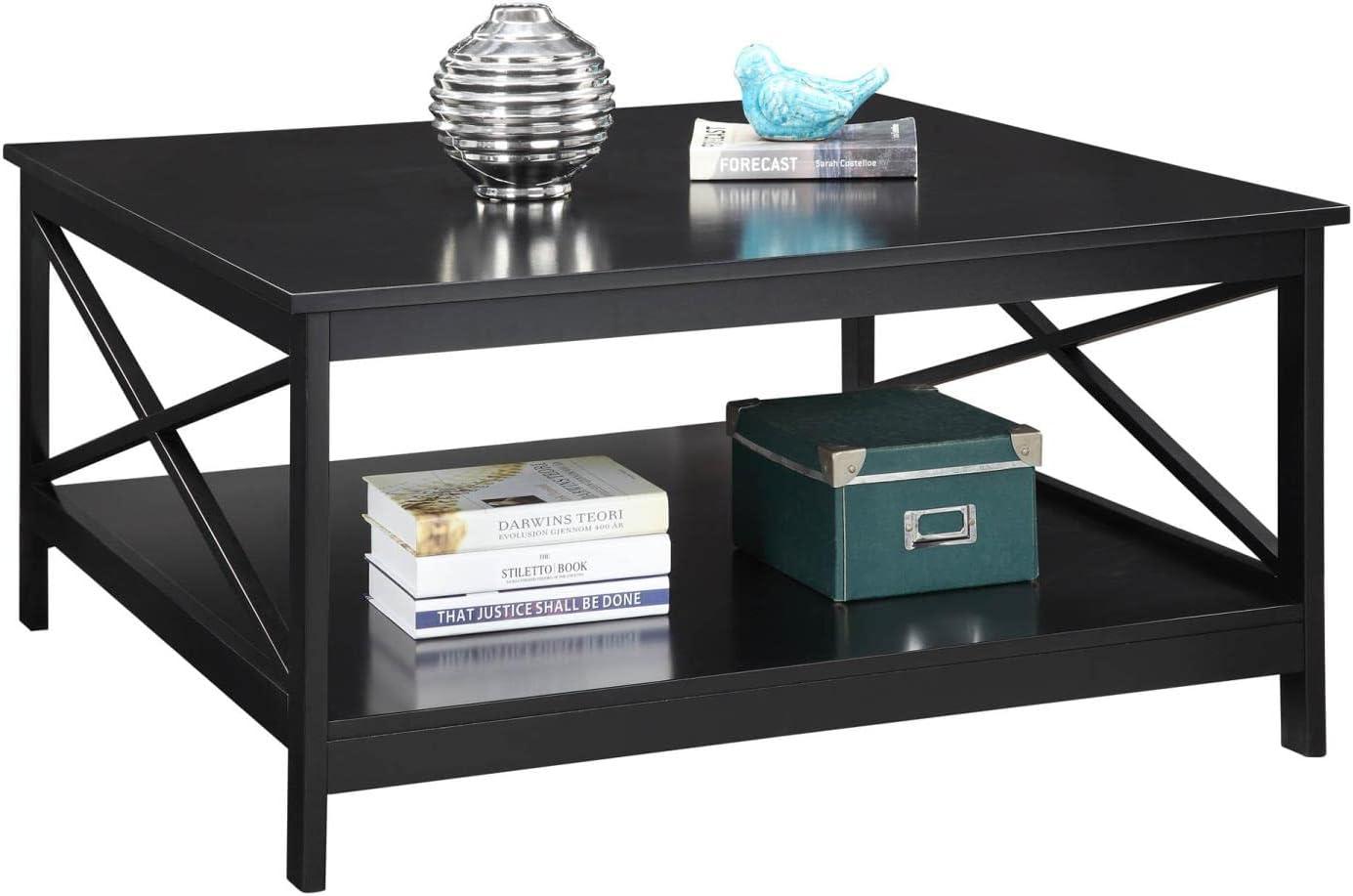 Convenience Concepts Oxford 36" Square Coffee Table, Black