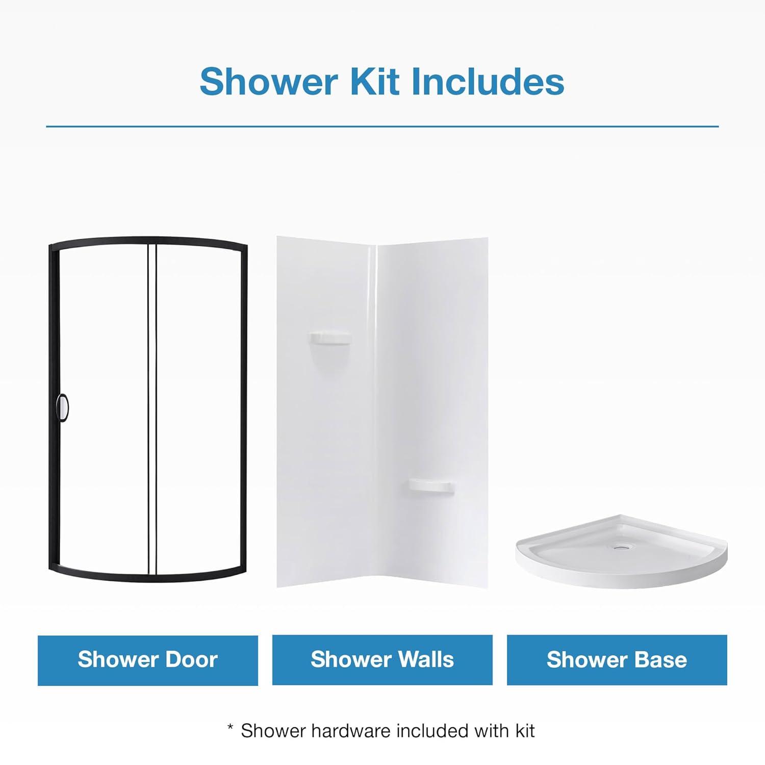 OVE Decors Breeze 33 in. Round Shower Kit w/ Clear, Base, Wall