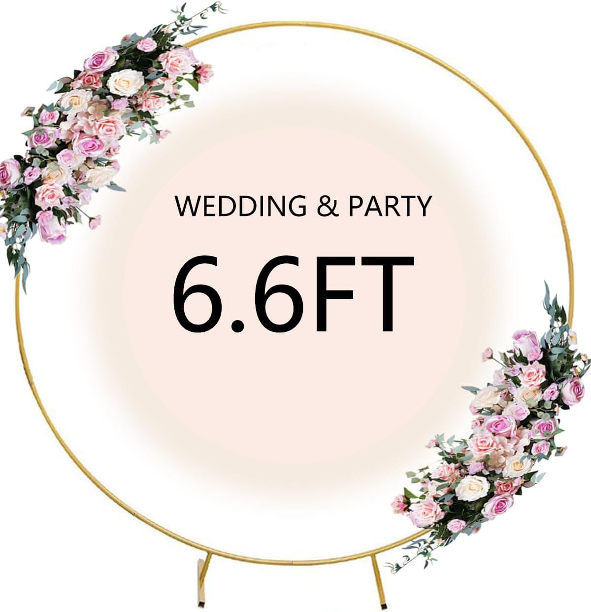 Wedding Arch Backdrop Stand, 6.6x6.6 FT Gold Wedding Arches for Ceremony Square Metal Balloon Arch Stand Garden Arbor Frame for Wedding Birthday Party Baby Shower Photo Booth Background Decoration