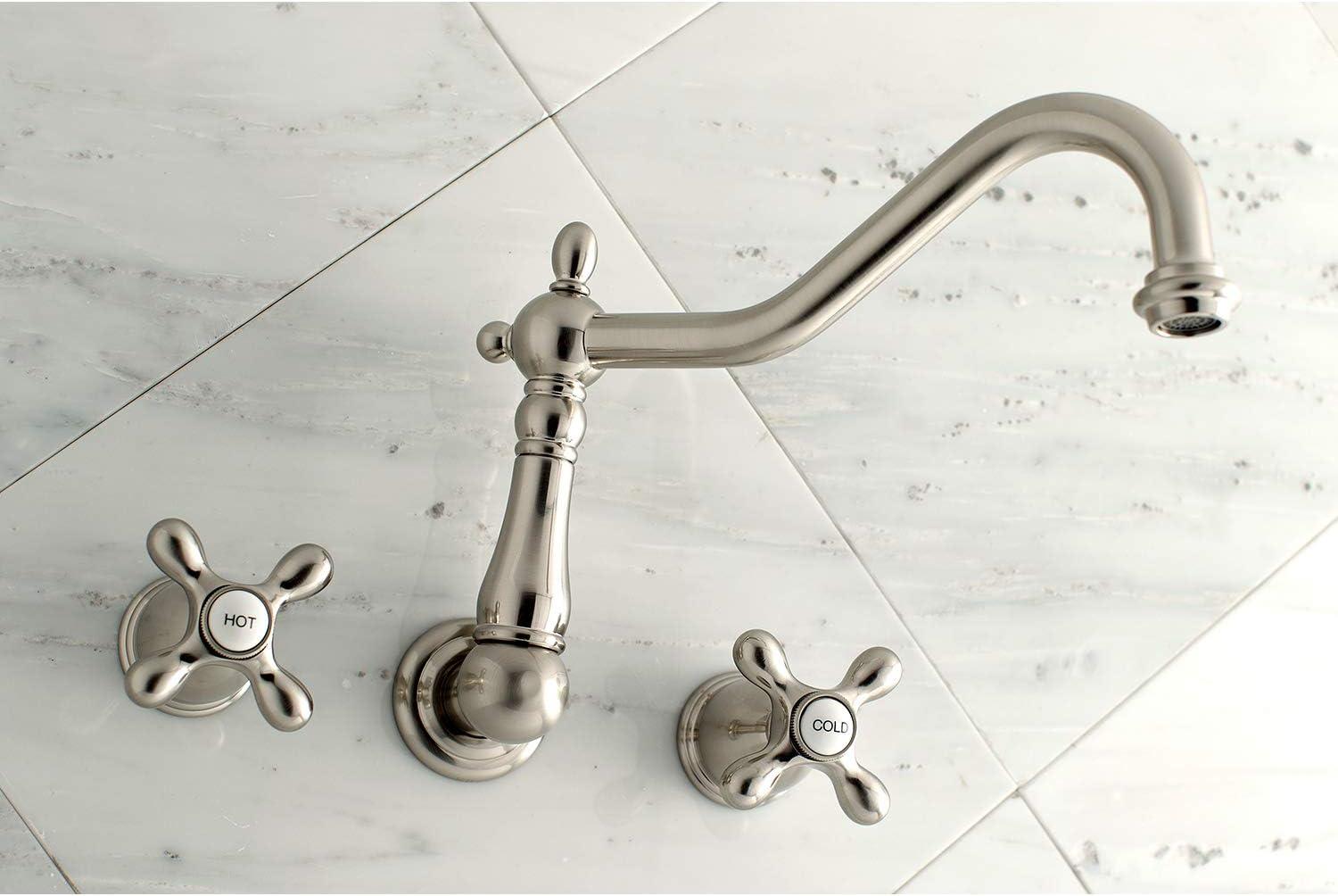 Kingston Brass Heritage Two-Handle 3-Hole Wall Mount Roman Tub Faucet