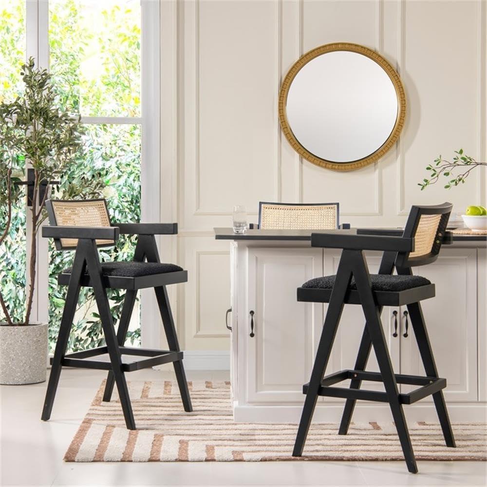 Jennifer Taylor Home Milan 29.5" Modern Resin Webbing Back Bar Stool with Arms