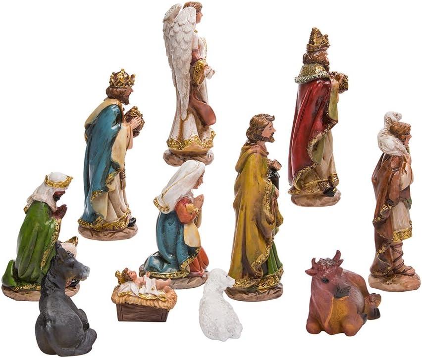 Resin Detailed Nativity Scene Set with 11 Colorful Figures