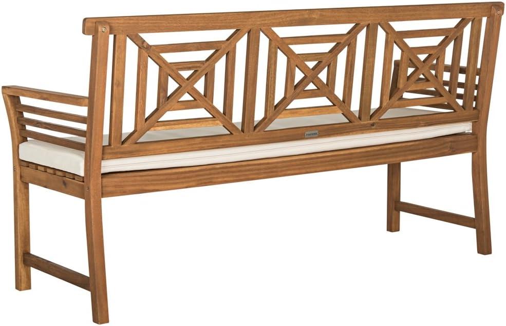 Del Mar 3 Seat Bench - Outdoor - PAT6737 - Natural/Beige - Safavieh