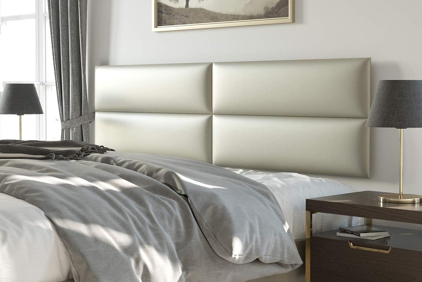 VANT Upholstered Wall Panels - Queen/Full Size Wall Mounted Headboards - Vintage Leather Dusty Taupe - Pack of 4 Panels (Each Individual Panel 30"x11.5") 30'' WIDE Vintage Leather Dusty Taupe