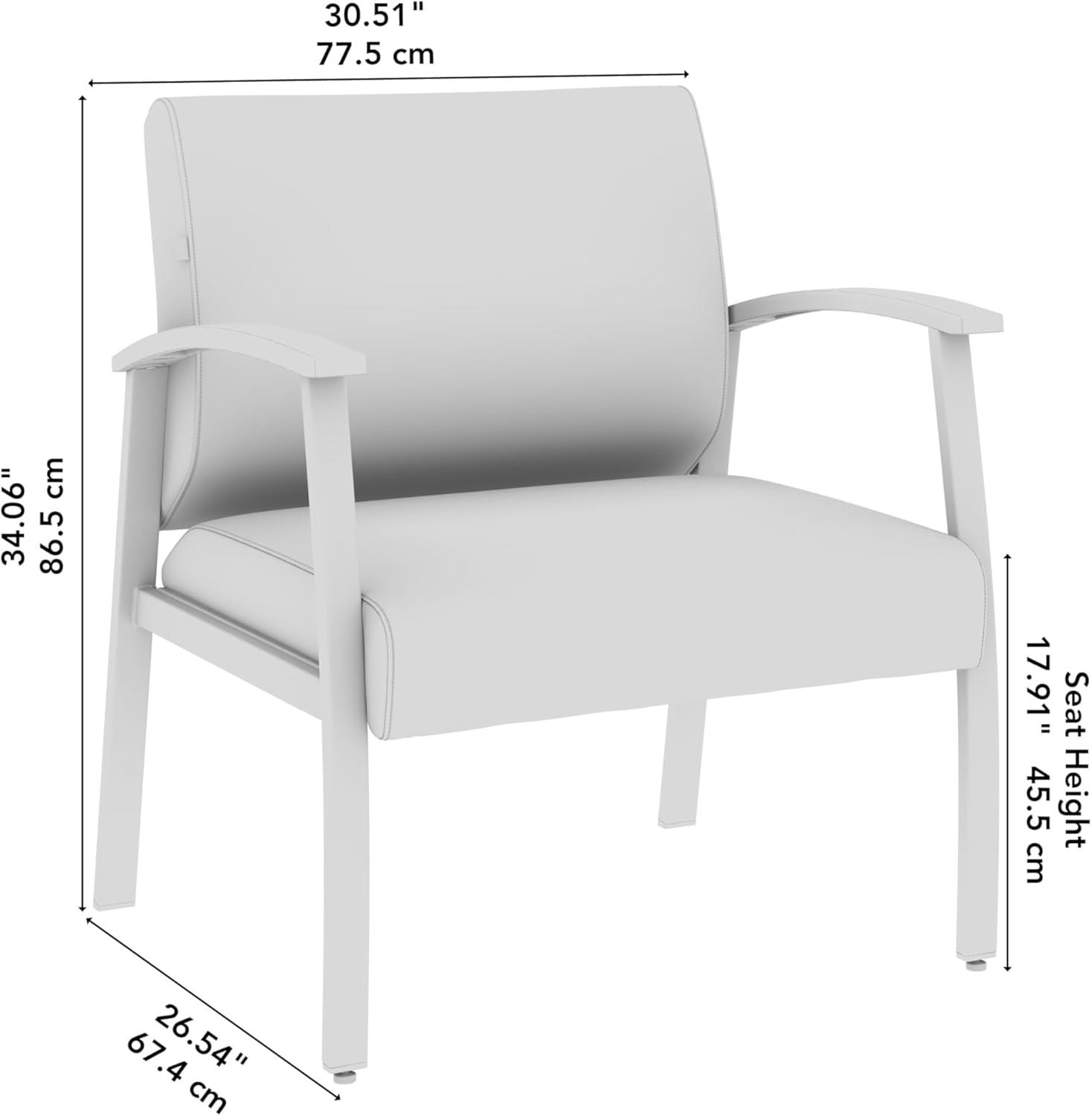 Arrive Collection Vinyl Seat Waiting Room Bariatric Chair with Metal Frame and arms