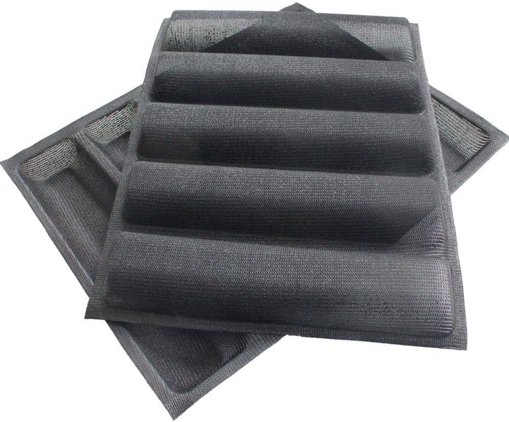 Silicone Perforated Baking Forms Sandwich Mold French Baguette Bread Pan Food Mat 5 Loaf Non-Stick Baking Liners