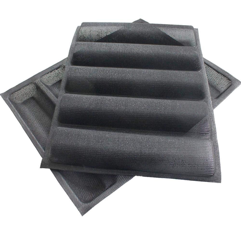 Silicone Perforated Baking Forms Sandwich Mold French Baguette Bread Pan Food Mat 5 Loaf Non-Stick Baking Liners