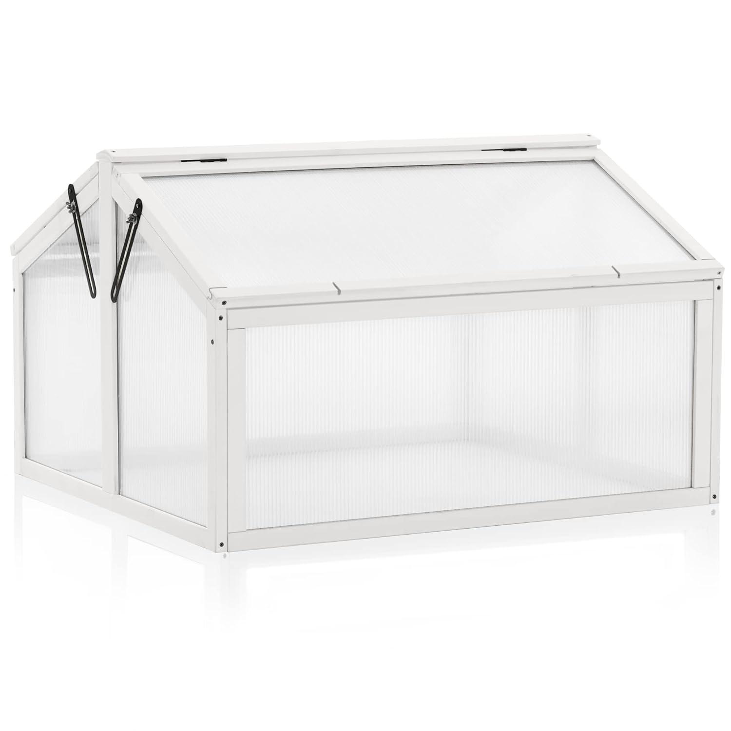 MCombo 35.4" W x 31.5" D Double Box Wooden Greenhouse Cold Frame