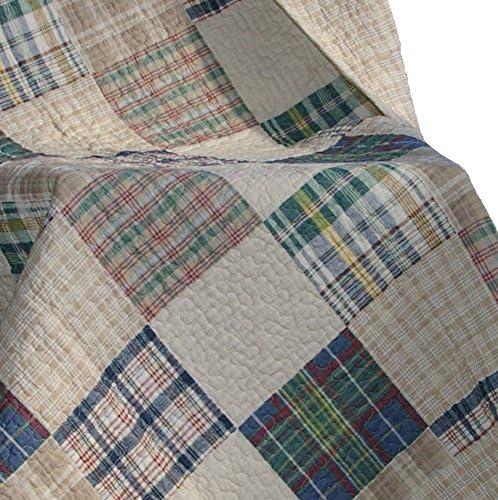 50"x60" Oxford Throw Blanket - Greenland Home Fashions: Cotton Woven, Check Pattern, All Ages