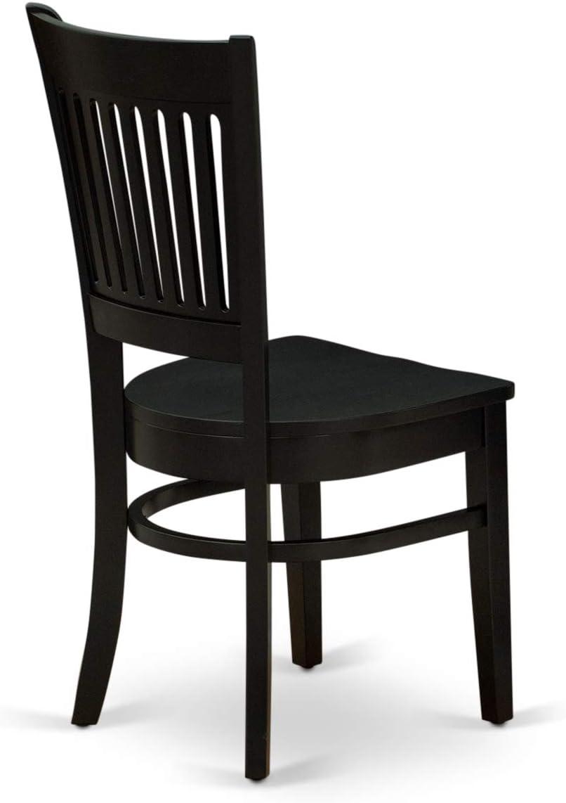 East West Furniture Antique 5-piece Dining Set with Slatted Chair Back in Black