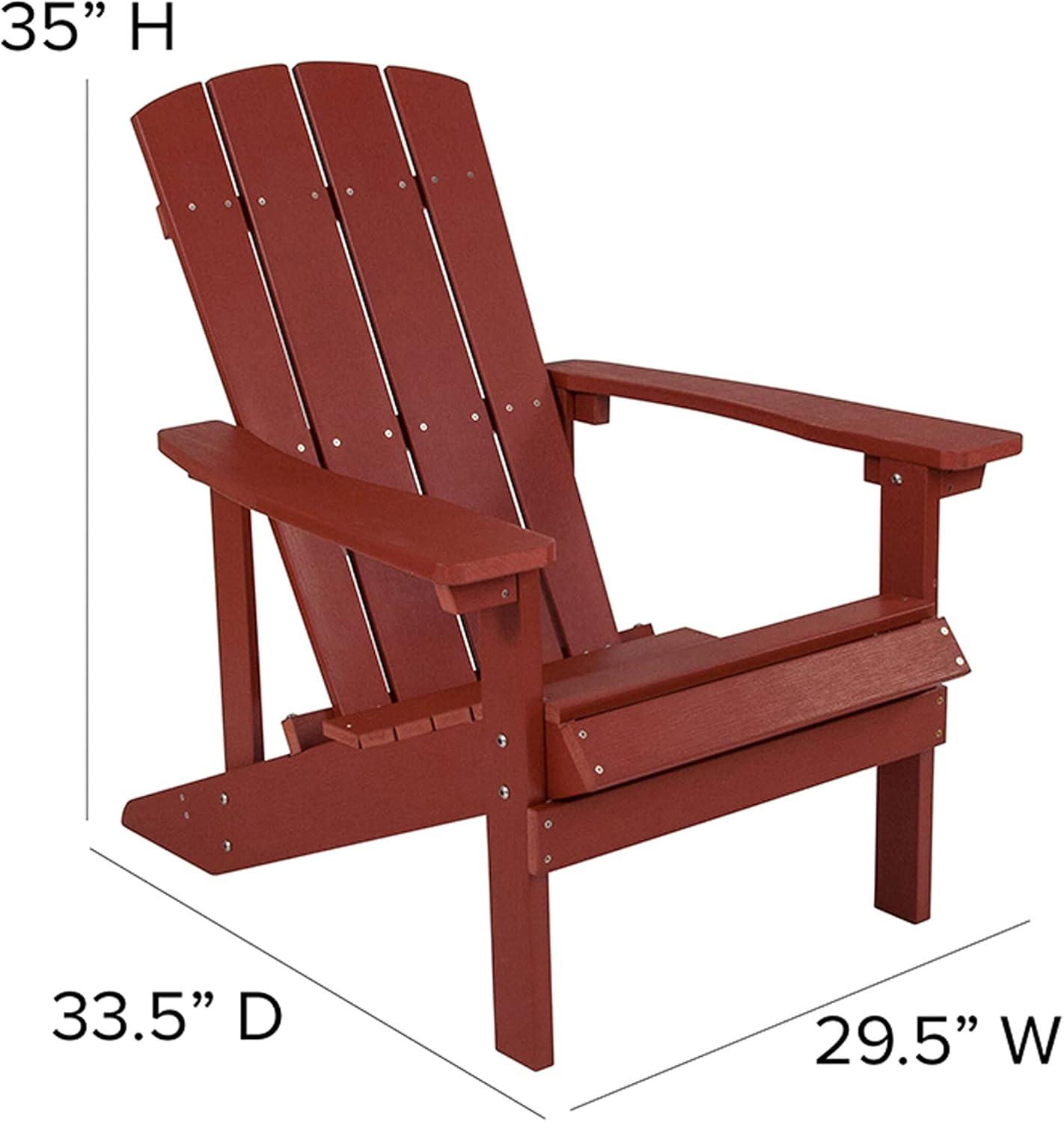 Flash Furniture Set of 2 Charlestown All-Weather Poly Resin Wood Adirondack Chairs