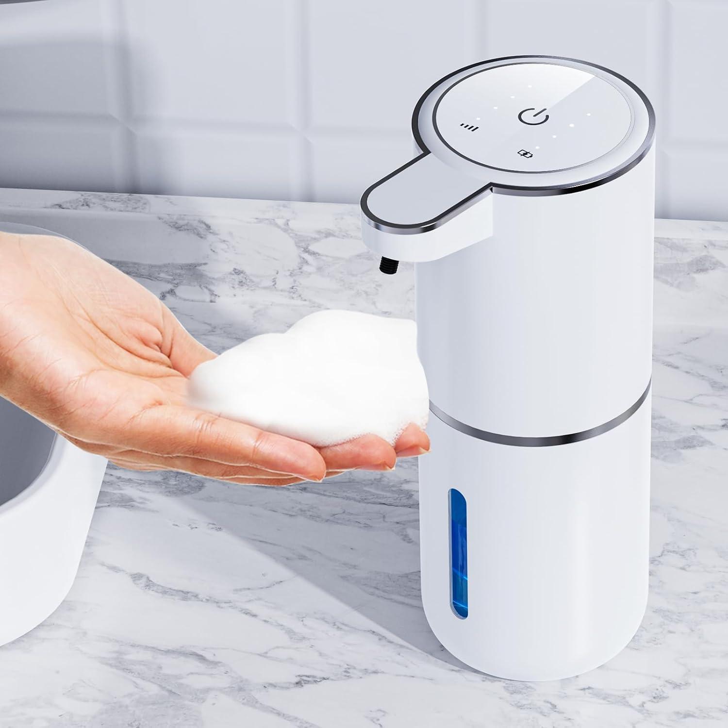 Automatic Liquid Soap Dispenser,380ml Wall Mount Touchless 4 Gear Adjustable Electric Liquid Soap Dispenser,USB Rechargeable with Sensor for Bathroom,Kitchen,Office