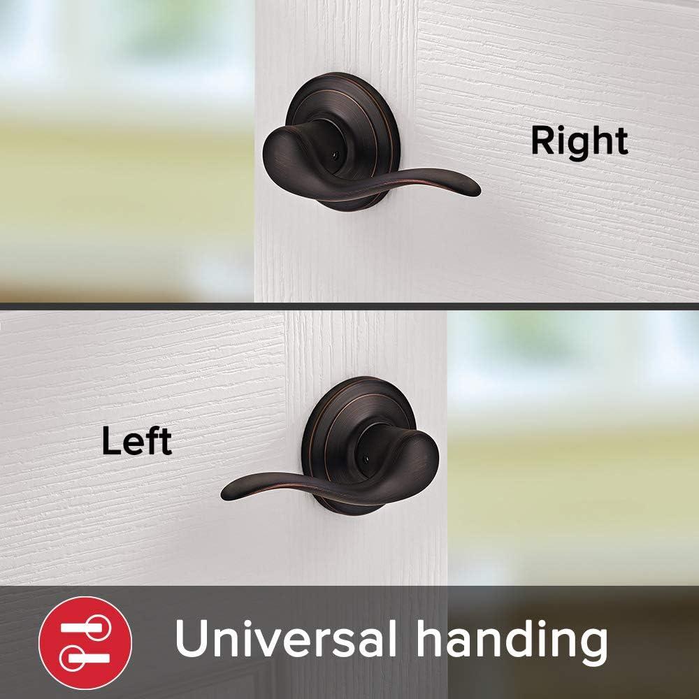 Kwikset Prescott Door Handleset Only with Tustin Door Handle in Venetian Bronze