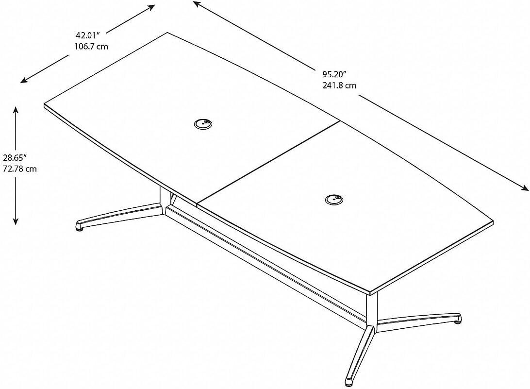 BBF Boat Shaped Conference Table with Metal Base