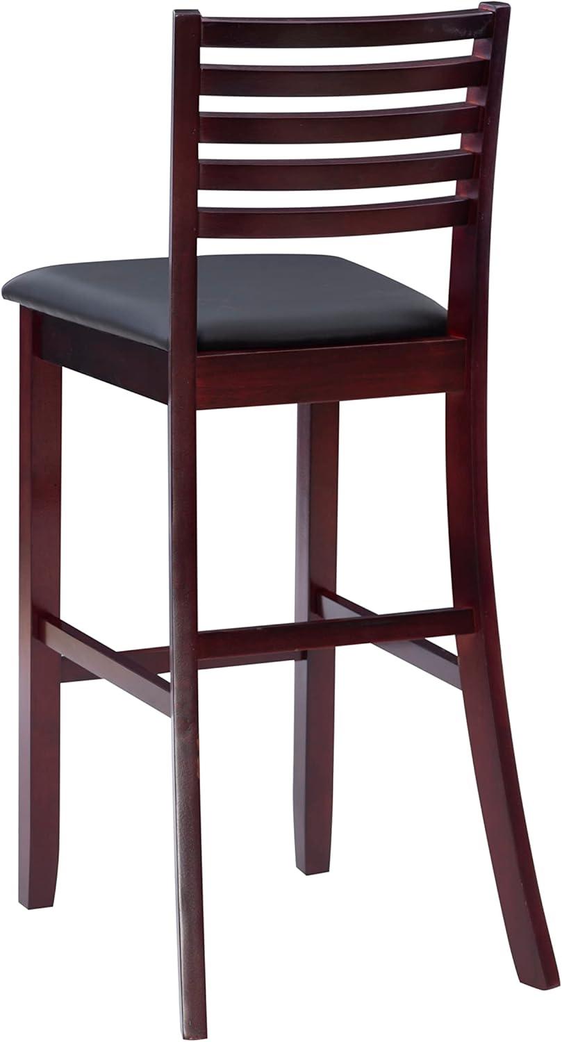 30" Torino Padded Seat Ladder Back Barstool Upholstered Seat - Espresso Wood - Linon