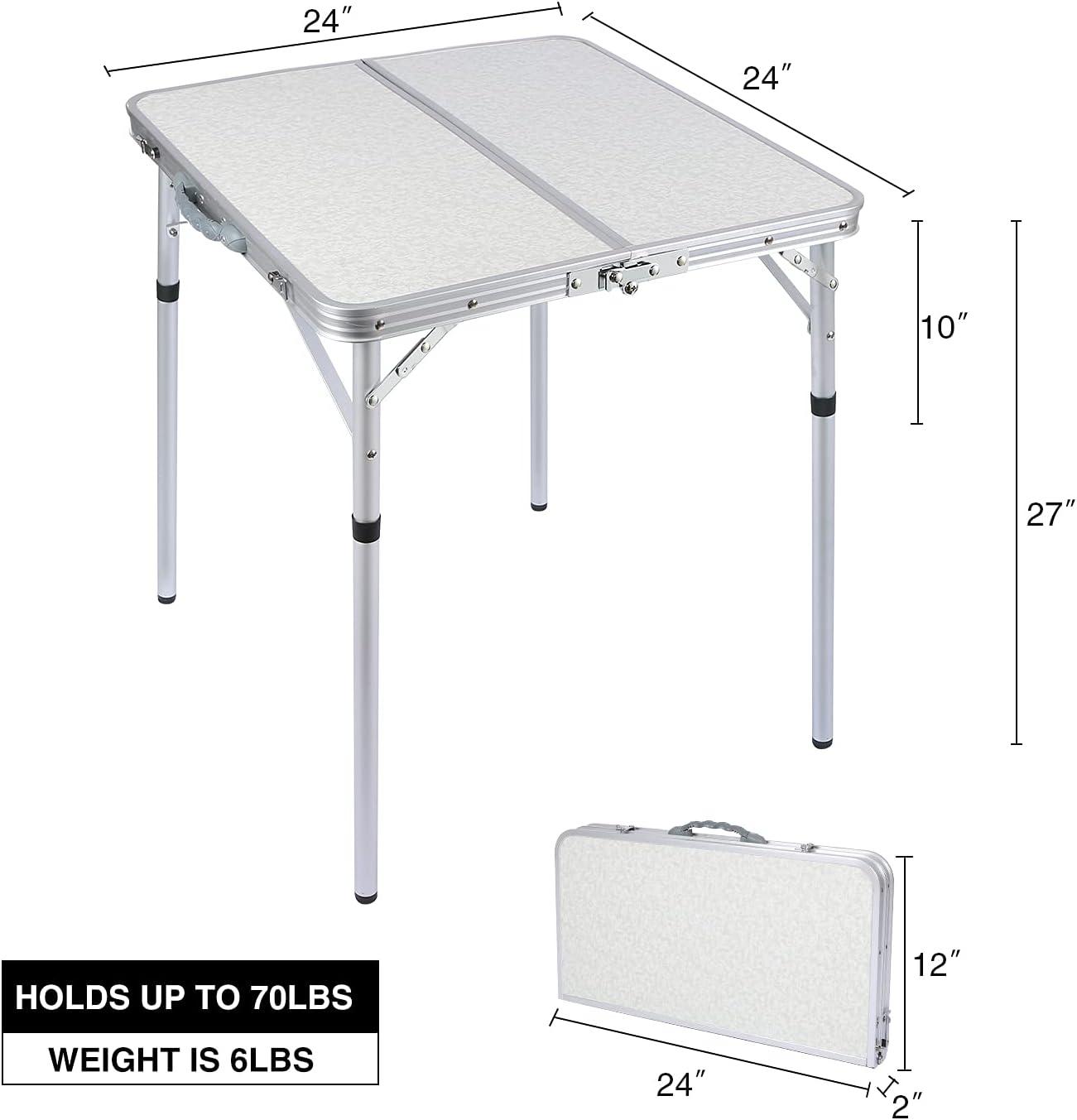 REDCAMP Square Outdoor Folding Camping Table