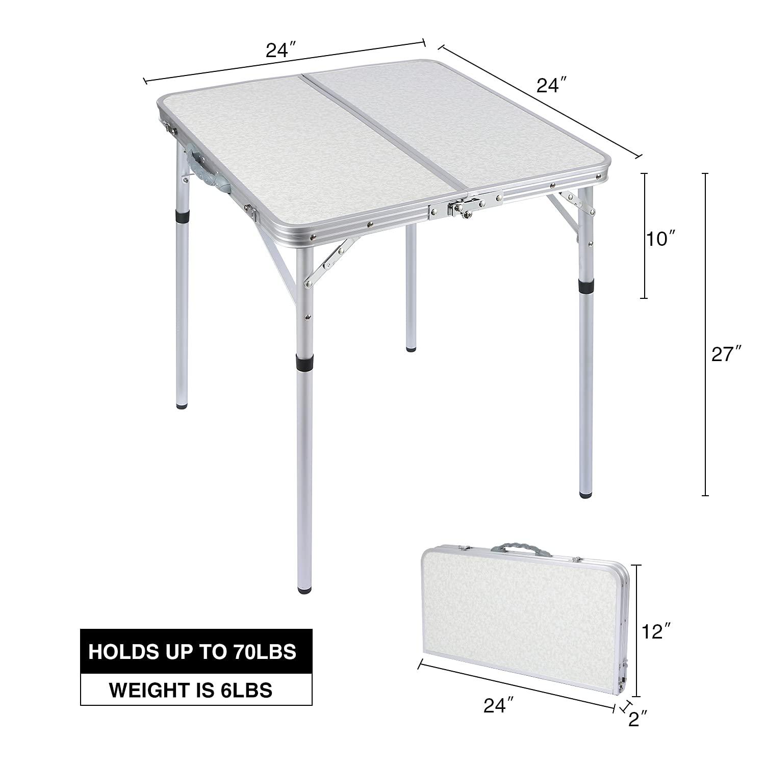 REDCAMP Square Outdoor Folding Camping Table