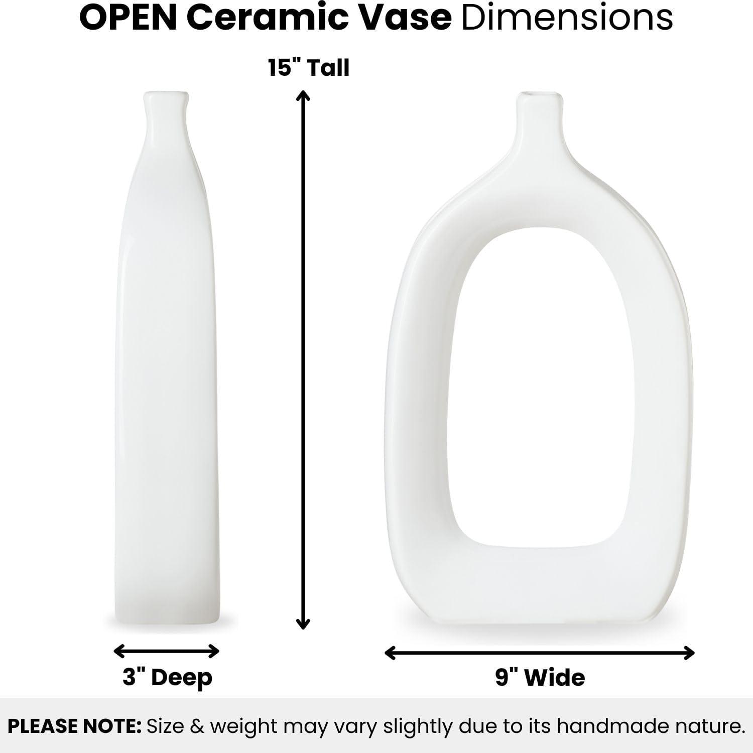 torre & tagus open vase tall - white