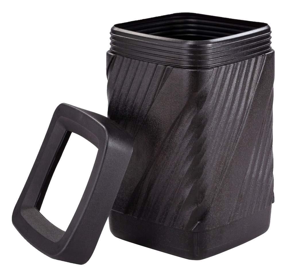 Safco Twist Waste Receptacle 32 gal Capacity - Removable Lid, Durable, UV Resistant, Fade Resistant - 30" Height x 18.9" Width x 18.9" Depth - High-density Polyethylene (HDPE) - Black