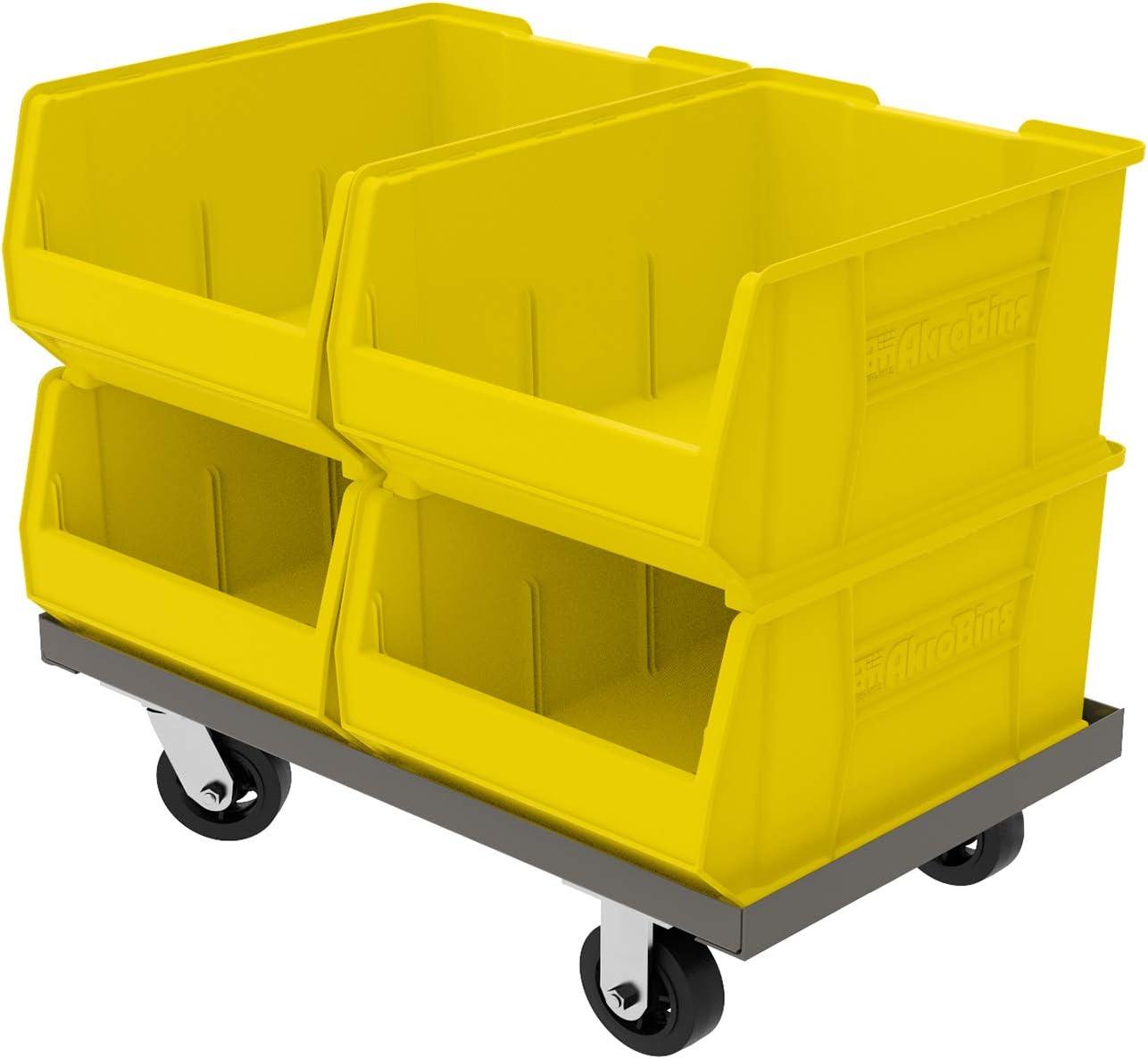 Yellow Heavy-Duty Plastic Stackable Storage Bin