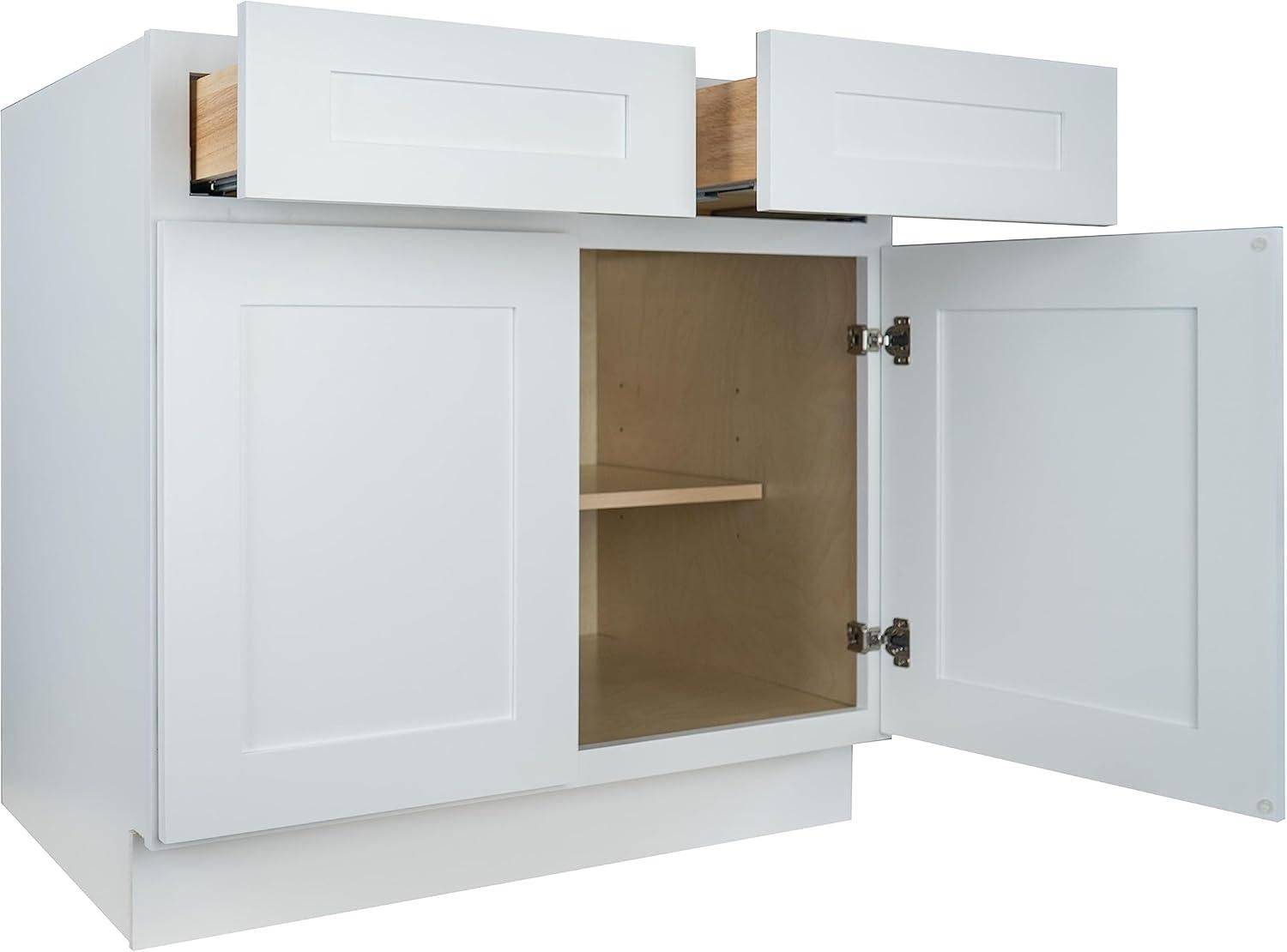 Hollywood Fabiani Design Shaker Base Kitchen Cabinet Ready to Assemble 24 in. W x 24 in. D x 34.5 in. H White