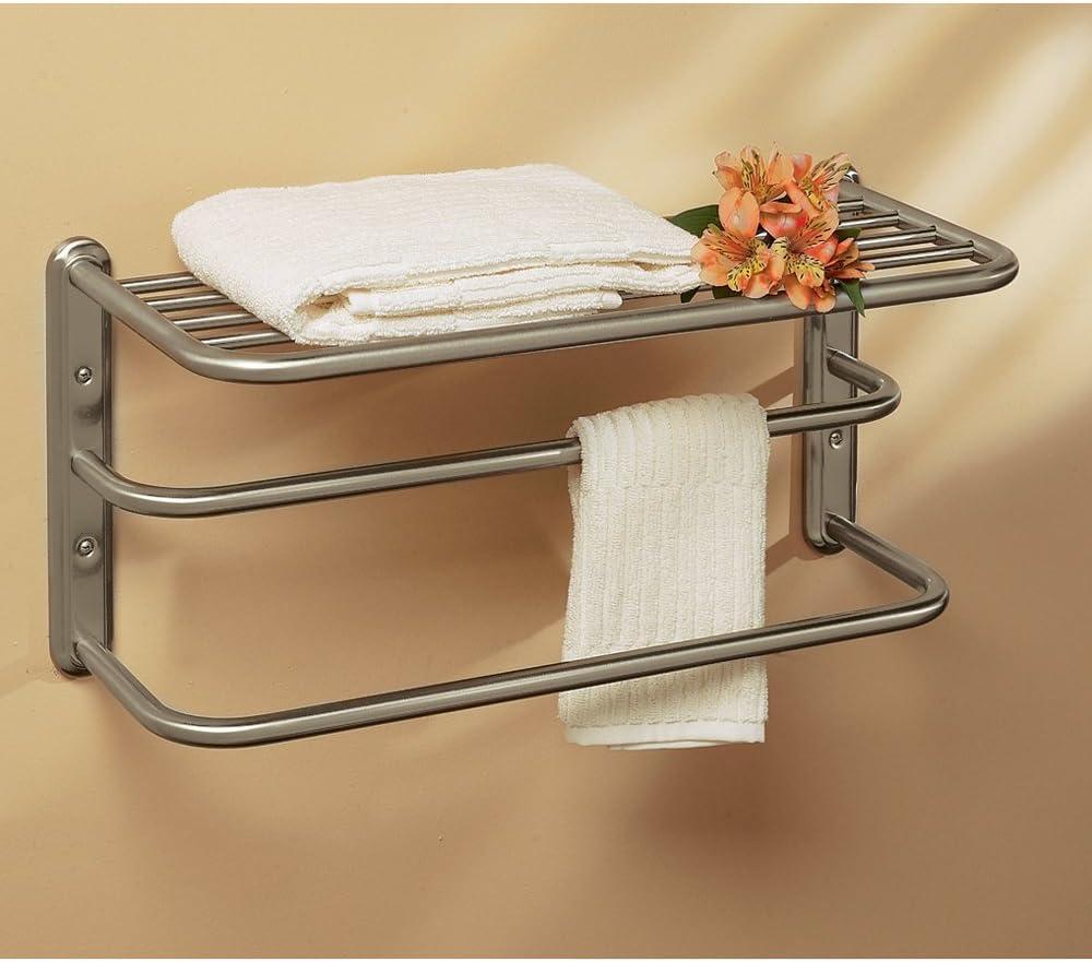 Satin Nickel Double Wall Mounted Towel Rack