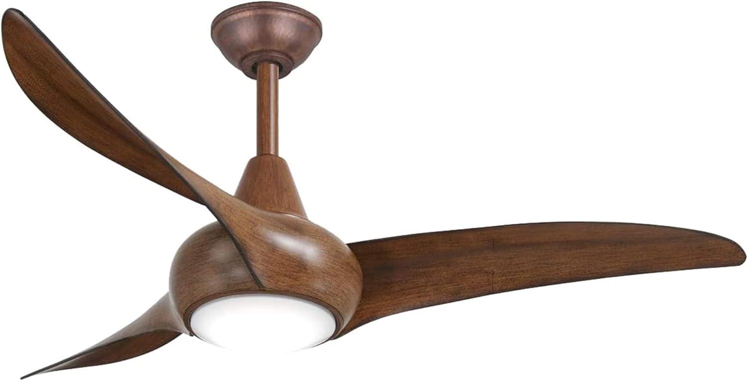 44" 3 - Blade LED Propeller Ceiling Fan with Remote Control and Light Kit Included