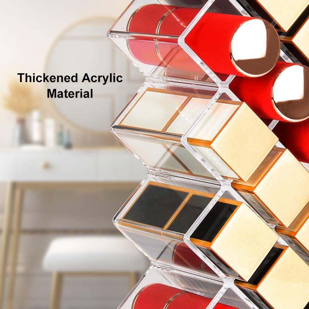JessLab Lipstick Organizer, Acrylic Clear Lipstick Holder Cosmetic Makeup Organizer, 16 Slots