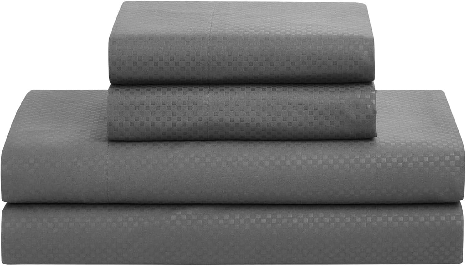 8 Piece Embossed Checkered Bed In A Bag All Season Complete Set - Sweet Home Collection®