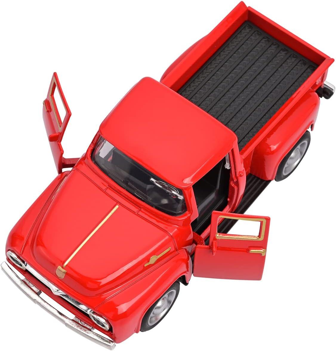 Vintage Truck Decor,Pickup Metal Vehicle for Farmhouse Mini Truck Adornment Home/Table/Desk Xmas Ornaments Festivals Truck with Movable Wheels Valentine's Day Decor Christmas/Birthday Gifts for Kids