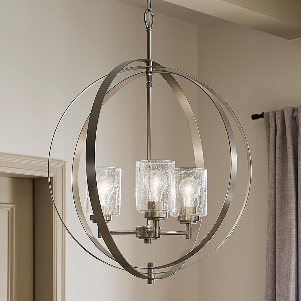 3 - Light Shaded Globe Chandelier