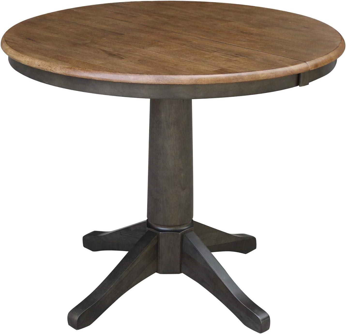 International Concepts 36" round top ped table with 12" leaf - 30.1"h - dining height