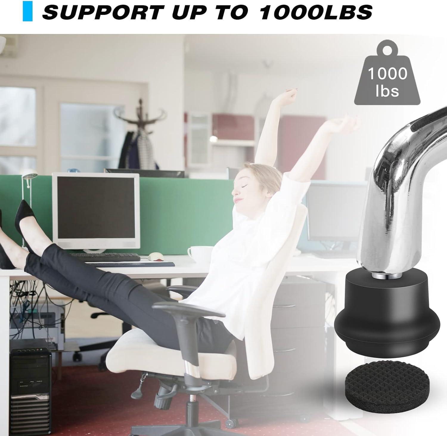 Bell Glides Replacement Office Chair or Stool Swivel Caster Wheels to Fixed Stationary Castors, Office Chair Wheels for Carpet - with Separate Self Adhesive Felt Pads/Chair Feet Wheel Stopper