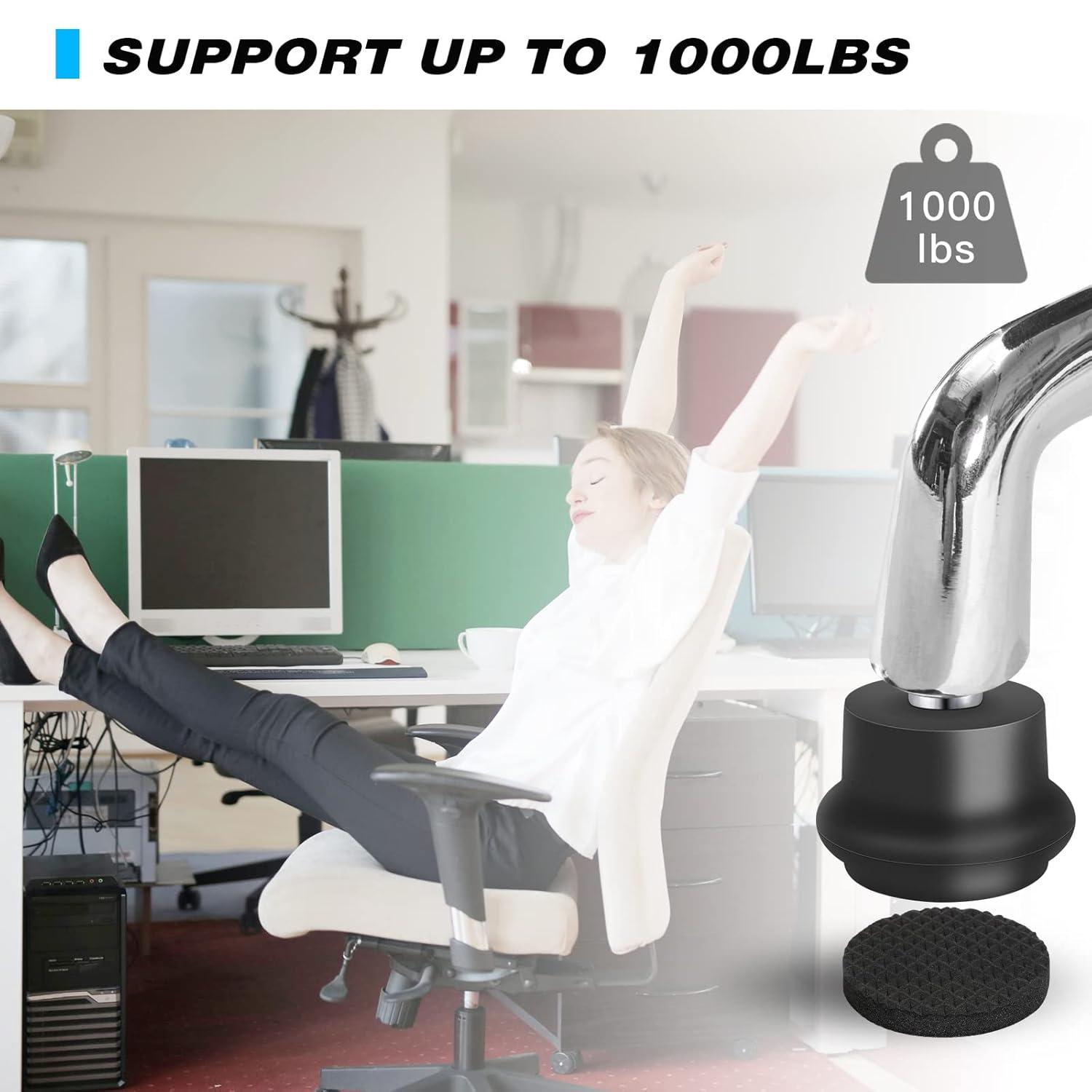 Bell Glides Replacement Office Chair or Stool Swivel Caster Wheels to Fixed Stationary Castors, Office Chair Wheels for Carpet - with Separate Self Adhesive Felt Pads/Chair Feet Wheel Stopper