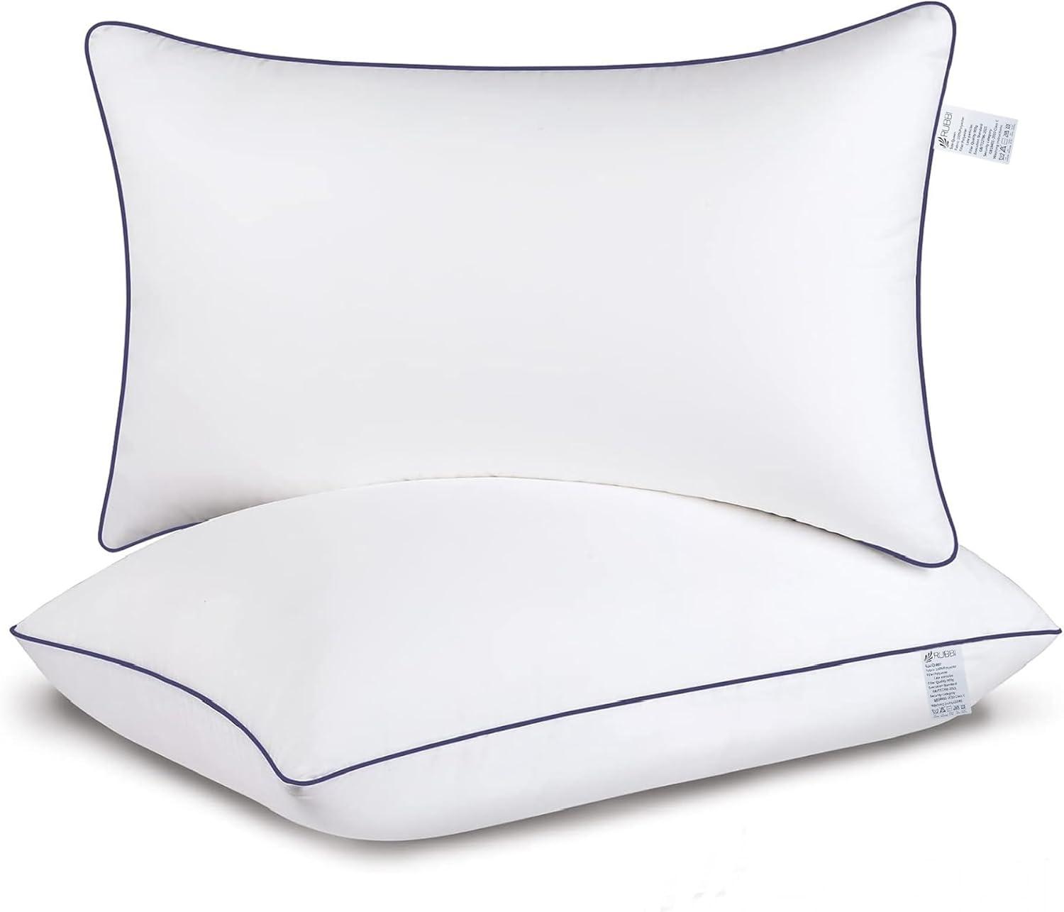 Queen Size White Microfiber Plush Bed Pillows Set