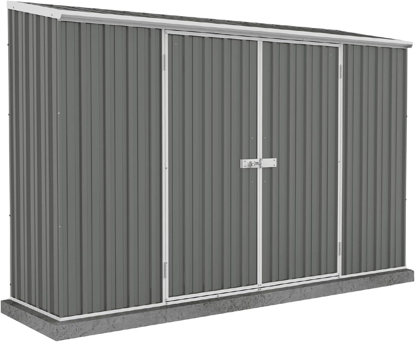 Absco Space Saver Metal Garden Shed 10' x 2.5' - Woodland Gray