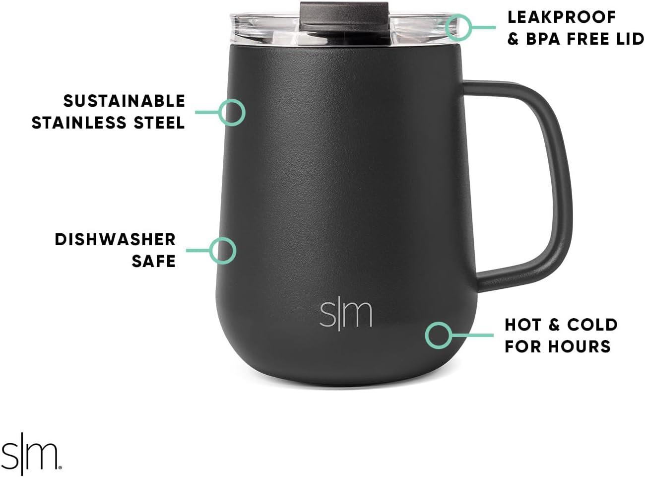 Simple Modern Stainless Steel Vacuum Insulated Voyager Mug with Handle and Flip Lid|12 fl oz