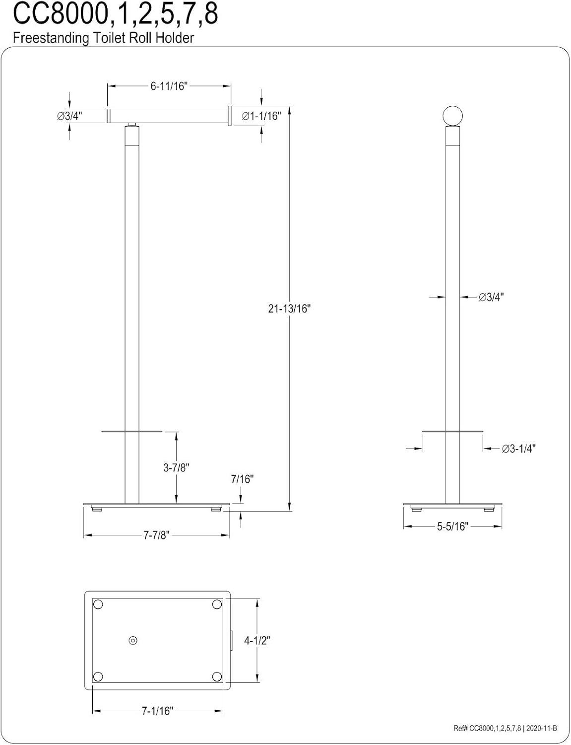 Kingston Brass Claremont Freestanding Toilet Paper Holder