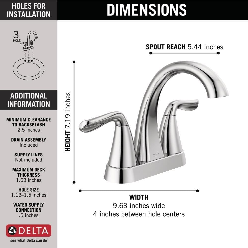 Arvo Centerset Bathroom Faucet with Drain Assembly, 2-handle Bathroom Sink Faucet