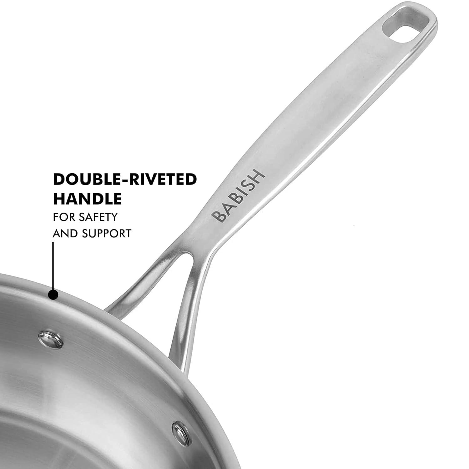 Babish 5 Quart Non-Stick Stainless Steel (18/8) Saute Pan with Lid | Wayfair