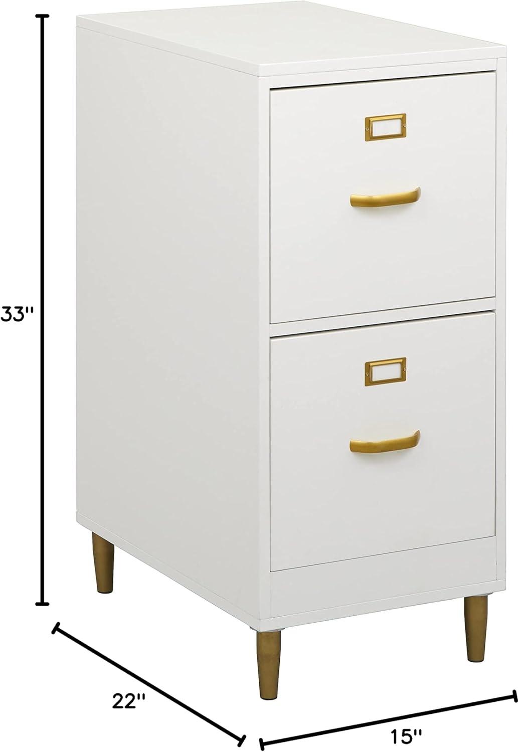 Buylateral 2 Drawer Dixie Filing Cabinet Blush Pink: Modern Vertical Storage, MDF Construction, 33"H x 15"W